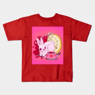 White Rabbit Valentine Kids T-Shirt